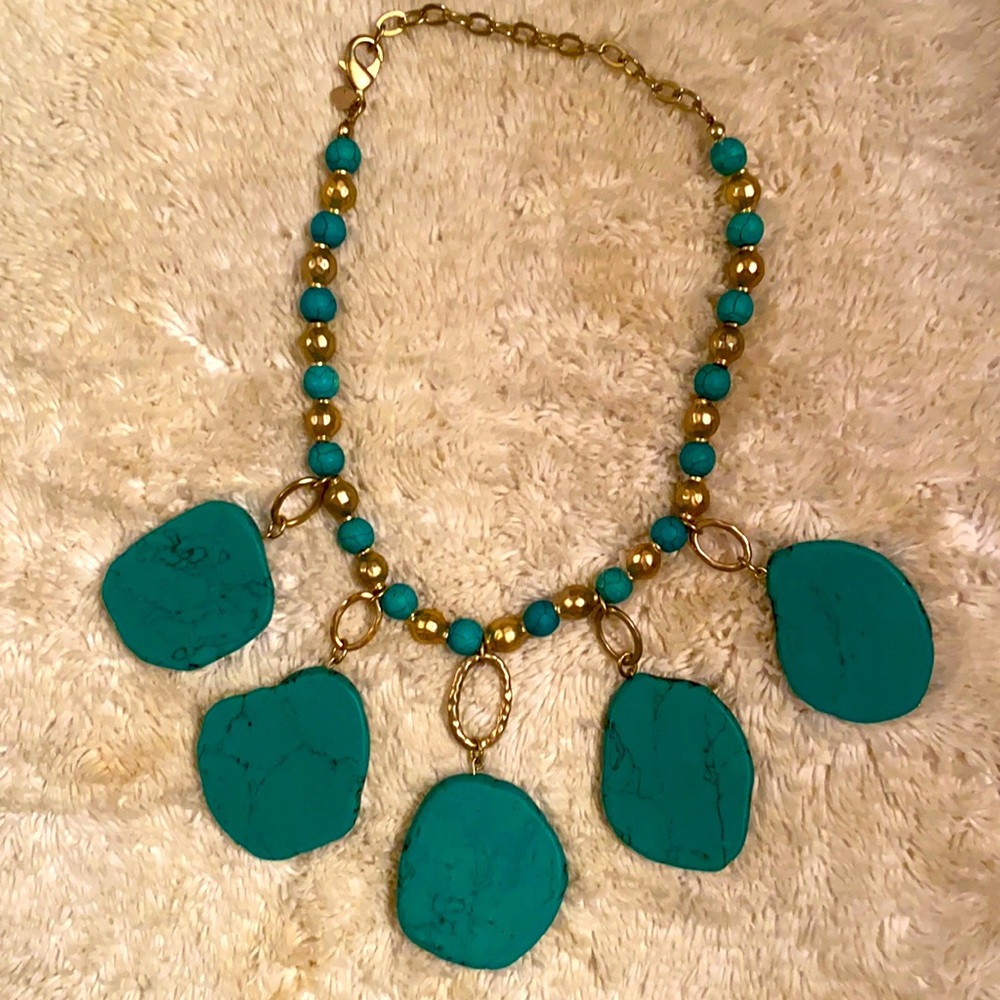 Big bold emerald green necklace